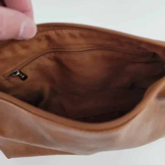 ๐ฅ Modern Suede + Faux Leather Convertible Tote Bag โ Rich Cognac Brown - Picture 5 of 14